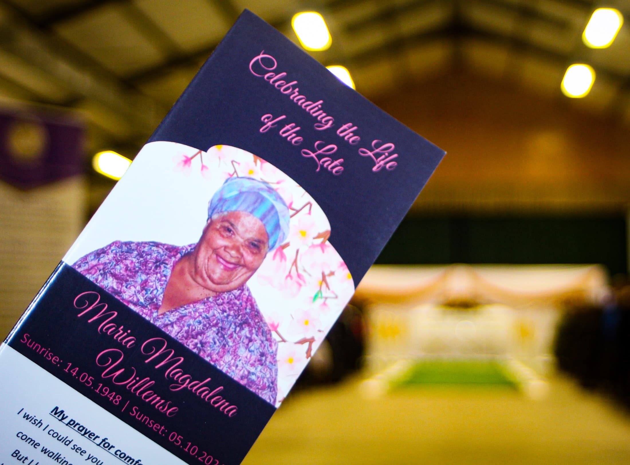 An order of service printed by SamWill